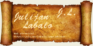 Julijan Labalo vizit kartica